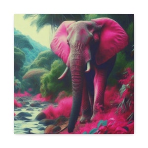 Elefanten Fusion AI ART, Elefanten, Statement-Stück Kunst, Home-Office, Dschungelkunst, Leinwandkunst, Airbnb, Tic, Toc-Shop