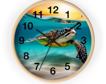 Turtle In the Deep Sea Wall Clock