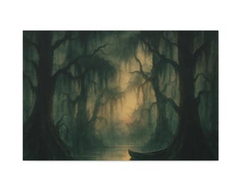 Canvas Print, Louisiana Swamplands Wall Art Decoration, Bayou Nature Scene, Southern Home Decor, Swamp Landscape Photography, Cajun Country