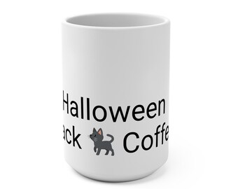 Halloween Black Cat Coffee Mug, Spooky Kitty 15oz Cup, Creepy Cat Lover Gift, Witchy Home Decor, Fall Halloween Party Supplies