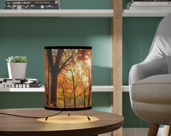 Autumn vibes .Tripod Lamp with High-Res Printed Shade, US\CA plug