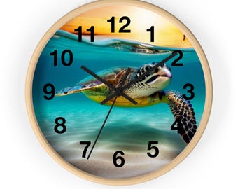 Turtle In the Deep Sea Wall Clock