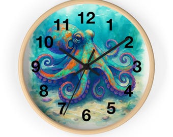 Octopus Clock wall clock | Nautical Ocean Tentacle Decor