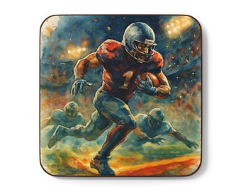 Sous-bocks football - Lot de 4, sous-bocks football, décoration d'intérieur sport, sous-bocks Game Day, accessoires Man Cave