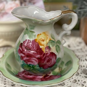 Vintage Lefton China Handpainted Bowl and pitcher - made in Japan