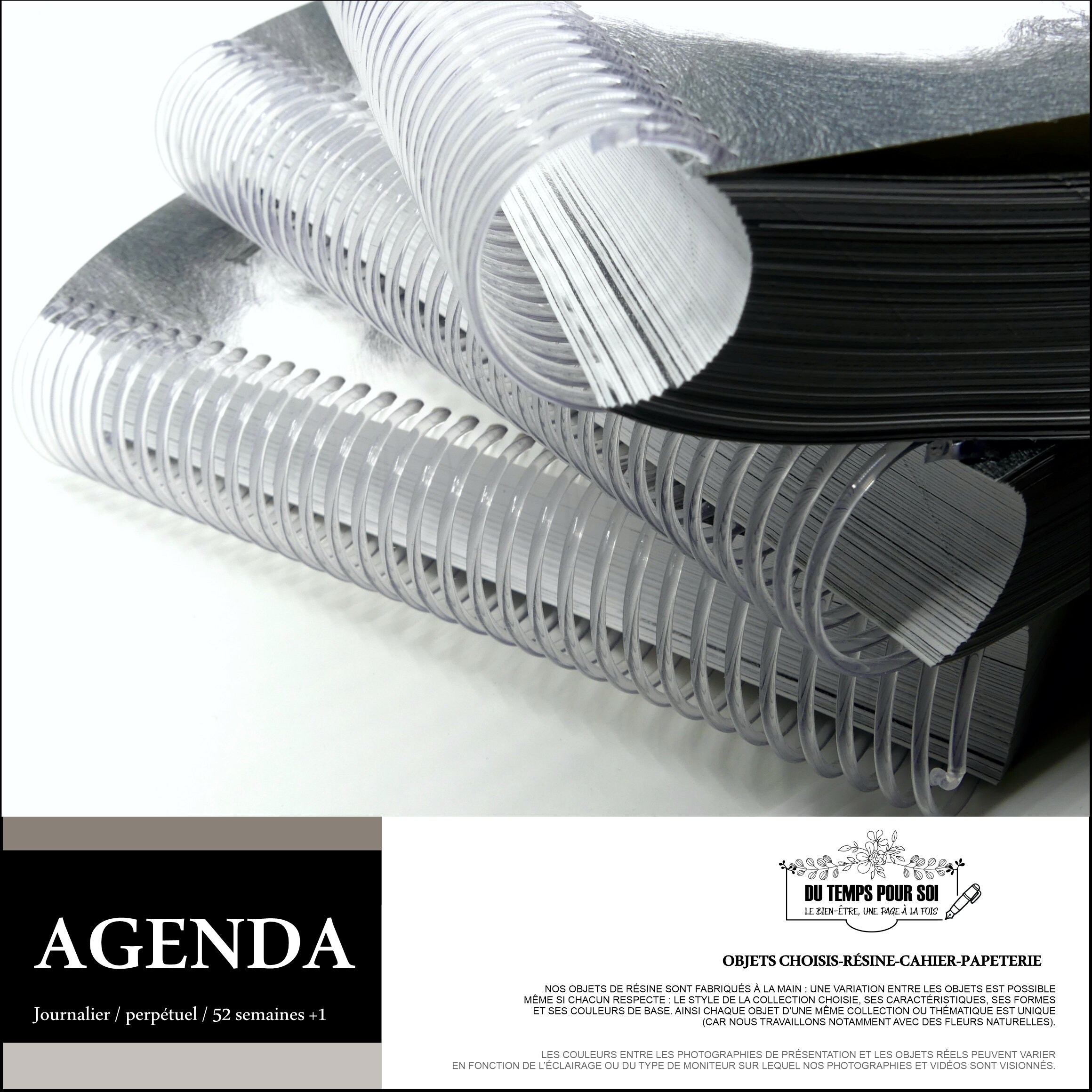 Agenda Hebdomadaire Paperian – Non Daté, 120 Pages, Reliure Métal, Rouge, Avec Support Inclus