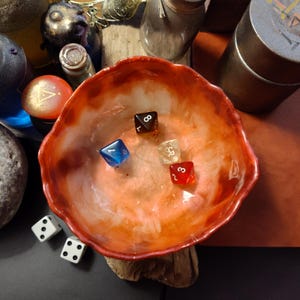 Bol à dés plateau rouge rose pour lancer les dés, rangement pour jeu de rôle ou jeton de jeu de société, bol attrape-tout bol à jetons, clés