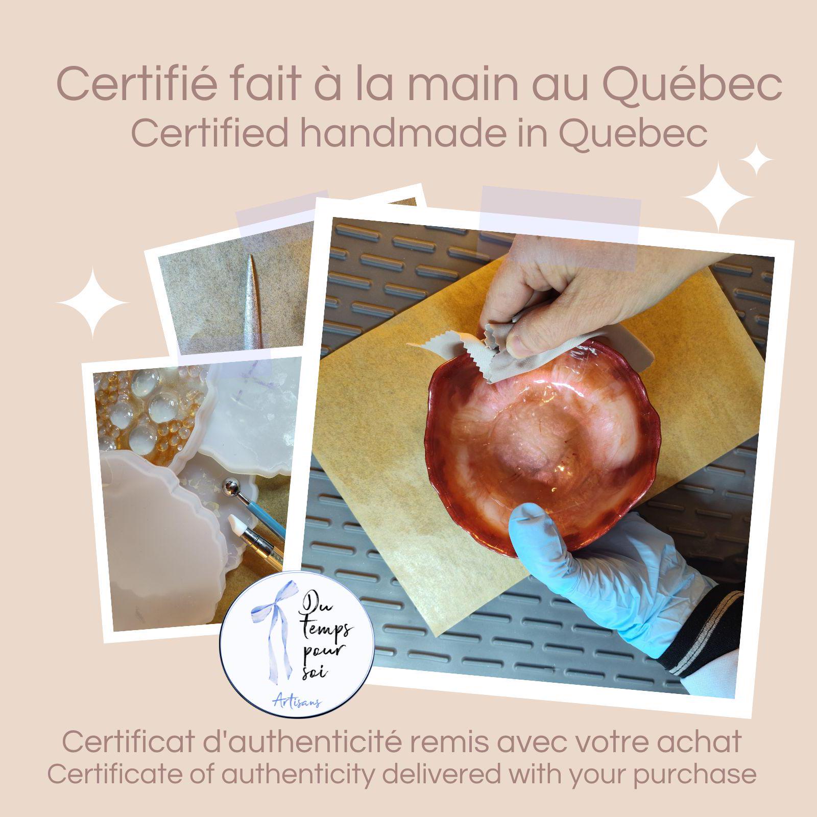 Plateau Coupelle Décoration En Résine époxy Et Fleurs Séchées | Vide-poches Coupelle à Bijoux Blanc Nacré Et Marguerites, Feuilles D'or - France