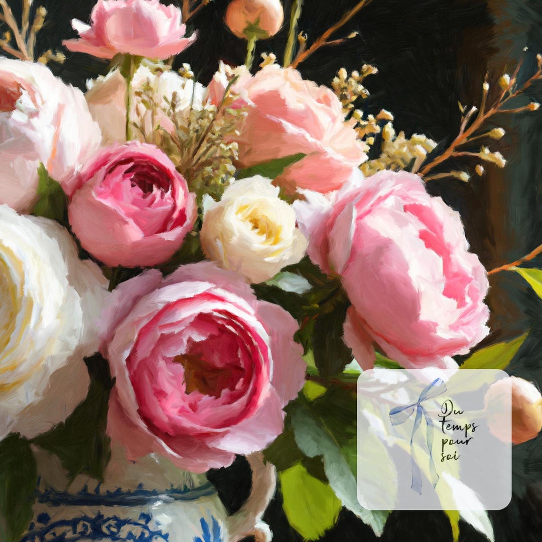 Black Vintage Peony Flowers Frame Tv Samsung Art Summer Rustic White