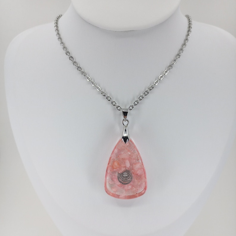 Collier bijoux ethniques faits main pierre précieuse kunzite rose 18 Collier bijoux ethniques faits main pierre précieuse kunzite rose 18