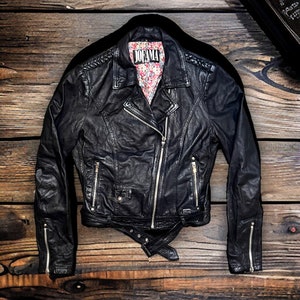 Vintage Damen Lederjacke, kurze Lederjacke, Lederjacke Outfit Größe 38, M