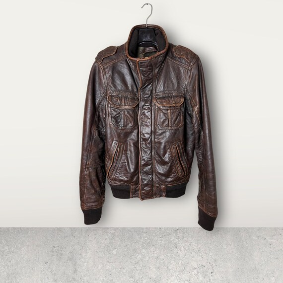 RUEHL No. 925 (A&F) Leather Langdon Bomber Jacket Size RUEHL No. 925 (A&F) Leather Langdon Bomber Jacket Size