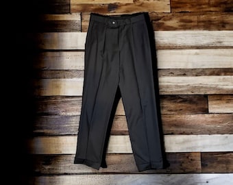 Virgin Wool Trousers- Baggy Trousers - Business Pants - Chino - Black Pants