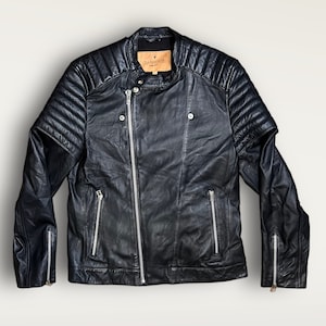 Goosecraft biker 931 leather jacket leather jacket, short leather jacket, leather jacket, biker jacket outfit size XL