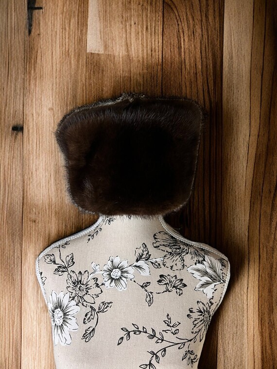 Black mink ushanka fur hat made from real mink fu… - image 4
