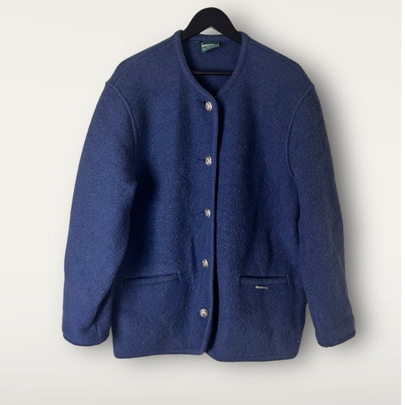 Vintage GEIGER Tyrol Wool Jacket Blue-Eu 40/US XX… - image 1