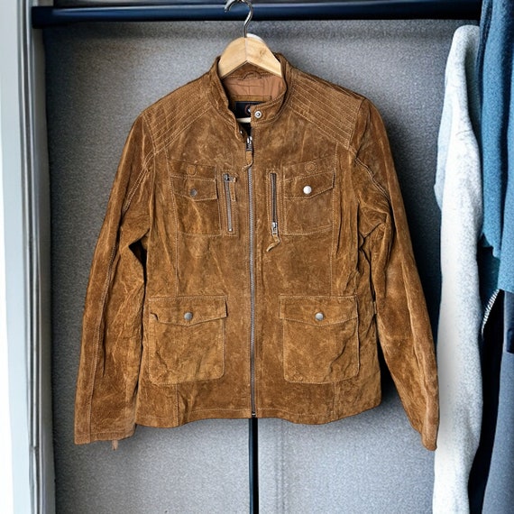 VINTAGE Chevirex Leather Jacket Brown Biker Jacket Brown Leather Jacket 90s Leather Jacket Beige Leather Jacket Size XL Etsy UK