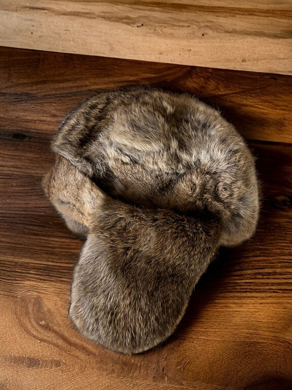 Rabbit fur ushanka fur hat made from real rabbit … - image 4