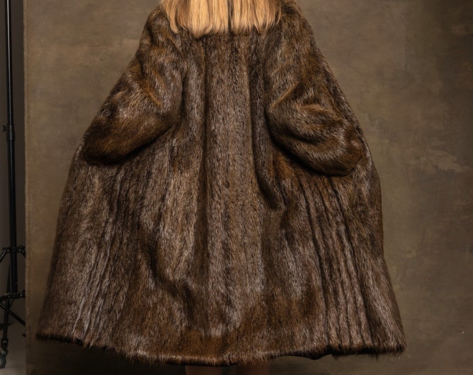 Long Fur Coat, Nutria Fur Coat, Male Fur Coat, Mink Fur Coat, Warm Fur