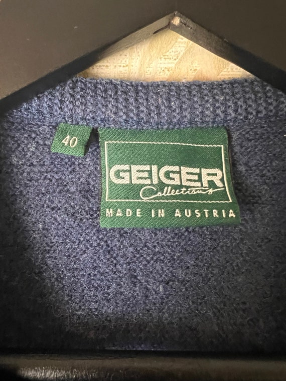 Vintage GEIGER Tyrol Wool Jacket Blue-Eu 40/US XX… - image 5