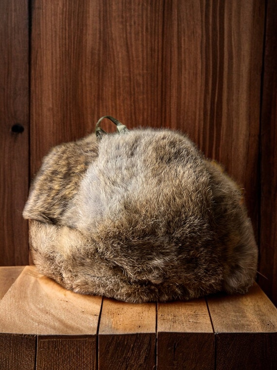 Rabbit fur ushanka fur hat made from real rabbit … - image 3