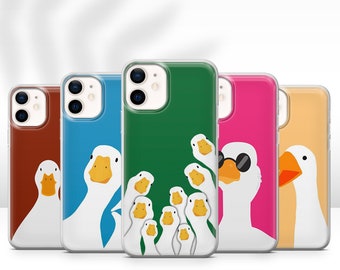 Funny Duck Phone Case Colourful Goose Cover fit for iPhone 15 Pro Max, 14 Plus, 13, 12, 11, XR & Samsung S24, S23, A54, A53, Pixel 8, 7