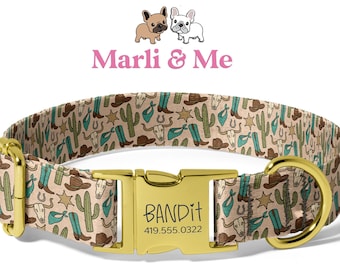 Western Dog Collars, Boy Dog Collars, Custom Dog Collars with Name, Engraved Dog Collars, Personalized Collar and Leash