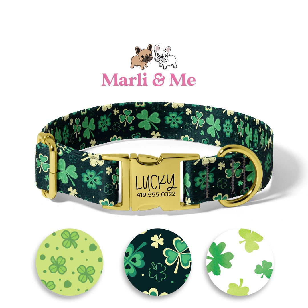 st pattys day dog collars