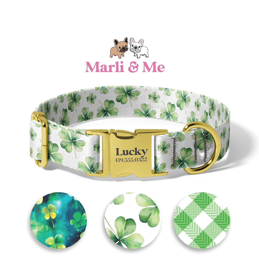 Shamrock Dog Collars, St. Patricks Dog Collars, Custom St. Patricks Dog ...