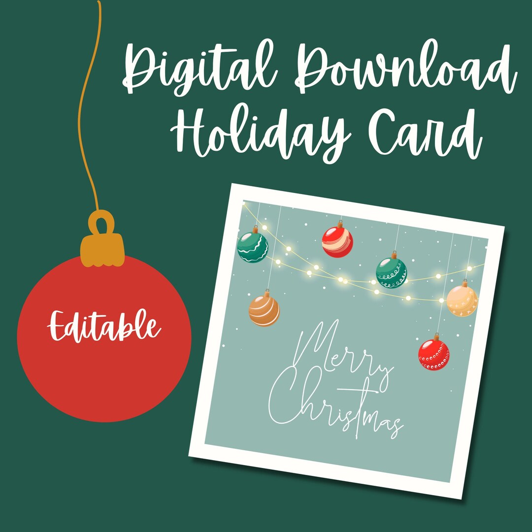 Holiday Card editable Template Etsy