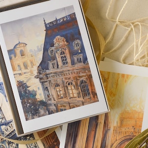 Cartes de voeux aquarelles • Lot de 8 • Cartes vierges • Carte de correspondance • Merci • Anniversaire • Vacances • Papeterie • Invitations • Toute occasion