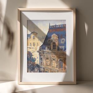 Paris Rooftop • Watercolor Painting • Giclee Art Print • Fine Artwork • Wall Decor • Classical Architecture • Travel Art • Parisian Gift