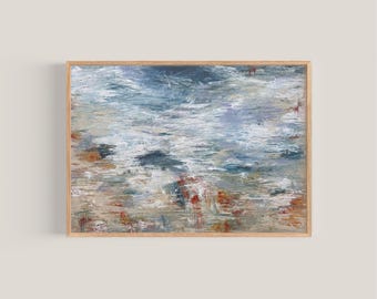 Watersound I Giclee Print: Abstract Ocean Painting on Textured Paper