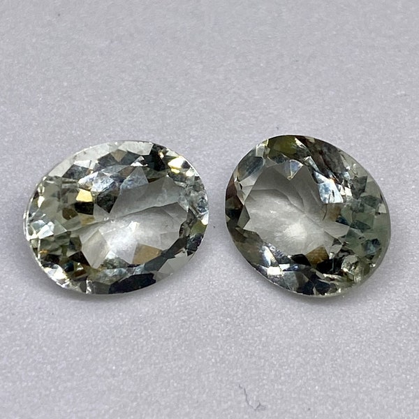 Faceted Matched Pair Prasiolite (Mint Green Amethyst)