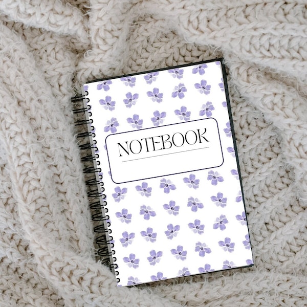 Notebook fleurs violettes, A4