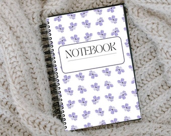 Notebook purple flowers, A4