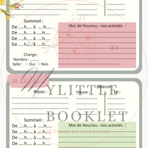 Carnet de liaison assistante maternelle : transmissions quotidiennes parents nounou / crèche / MAM. image 4