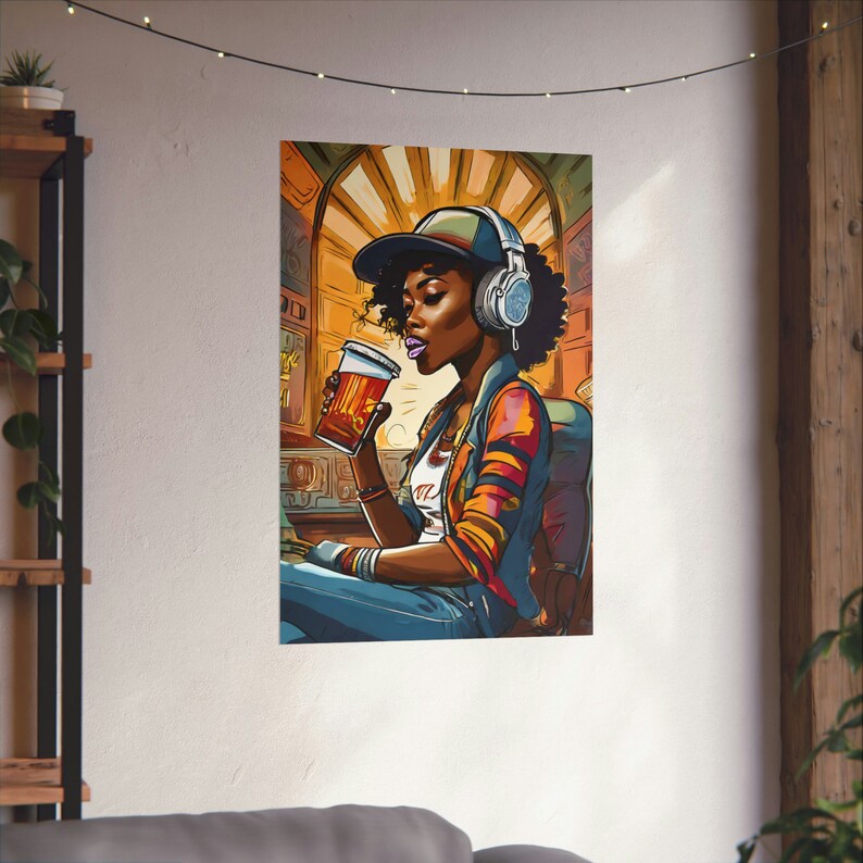 Black Woman Rapper Poster | Black Wall Art | Hip Hop Art | Modern Home ...