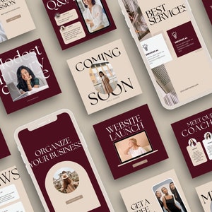 Luxury Social Media Templates Canva Coaching Instagram - Etsy