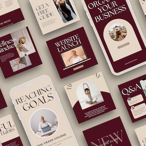 Luxury Social Media Templates Canva Coaching Instagram - Etsy