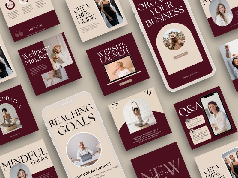 Luxury Social Media Templates Canva Coaching Instagram - Etsy