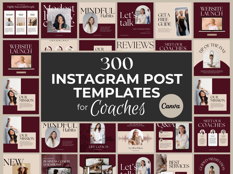 Luxury Social Media Templates Canva Coaching Instagram - Etsy
