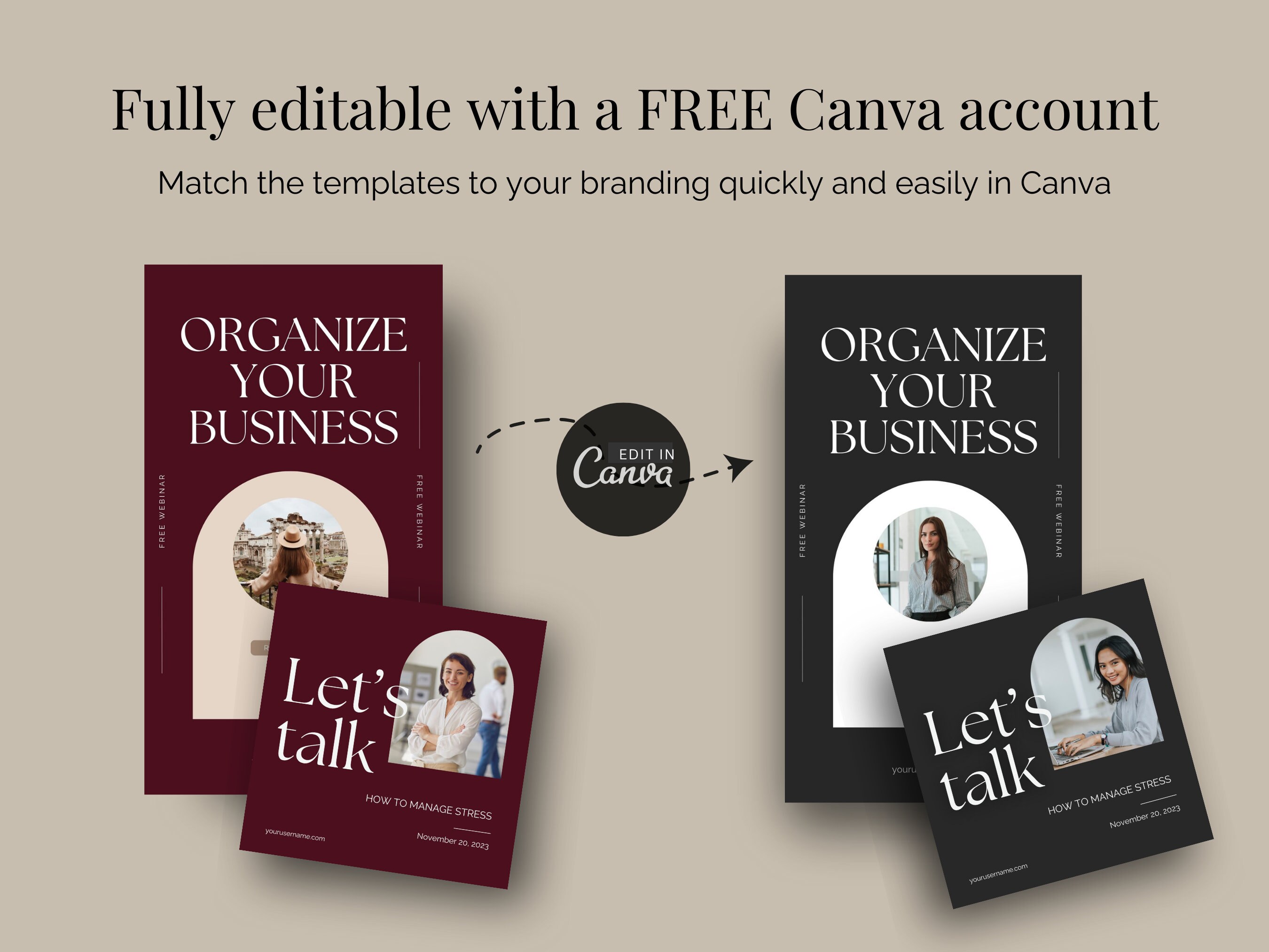 Luxury Social Media Templates Canva Coaching Instagram - Etsy