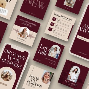 Luxury Social Media Templates Canva Coaching Instagram - Etsy