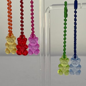 Gummy Bear Charm | Beaded Chain Charm | Gummy Bear Charm for Backpack |Gummy Bear Charm for Purse | Keychains Charms | Gummy Bear Keychain