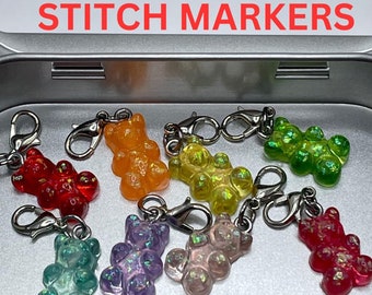 Urocze znaczniki oczek do robienia na drutach | Znaczniki oczek Gummy Bear | Urocze znaczniki oczek | Ręcznie robione znaczniki oczek | Znaczniki oczek Lobster Claw