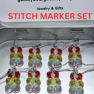 Gummy Bear Stitch Markers Rainbow | Cute Stitch Marker | Cute Knitting Stitch Markers | Handmade Stitch Markers | Lobster Claw Stitch Marker
