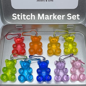 Gummy Bear Stitch Markers | Cute Knitting Stitch Markers | Stitch Marker Set | Cute Stitch Marker Set | Stitch Markers Gift Set | Row Marker