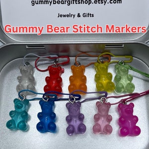 Gummy Bear Stitch Markers Gift Set | Cute Knitting Stitch Markers | Stitch Markers for Knitting | Handmade Stitch Markers | Cute Markers