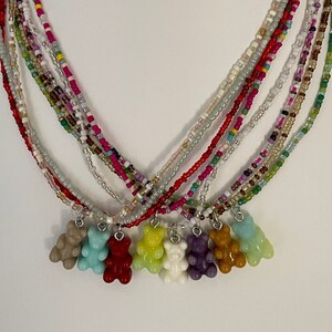 Bear Necklaces | Gummy Bear Necklace | Teddy Bear Necklace | Girls Jewelry | Cute Necklaces | Fun Jewelry Necklace | Beaded Charm Necklaces